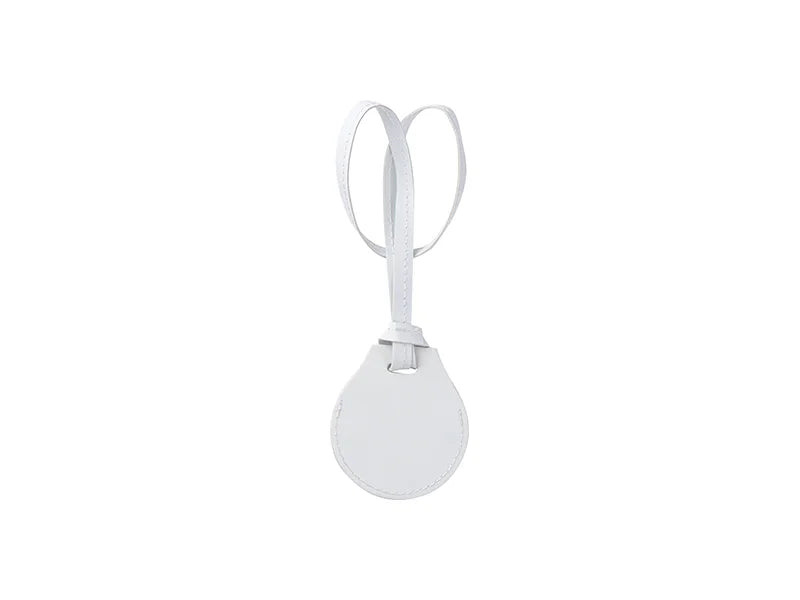 Sublimation PU AirTag Holder with Strap Bag Charm(White)
