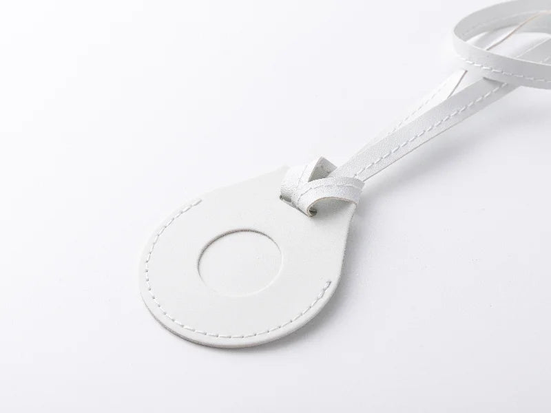 Sublimation PU AirTag Holder with Strap Bag Charm(White)