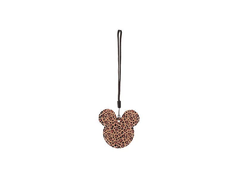 Sublimation Blanks PU AirTag Cover Pendant(Mickey Mouse, Brown)