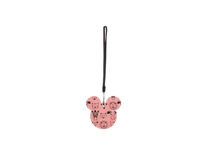 Sublimation Blanks PU AirTag Cover Pendant(Mickey Mouse, Pink)