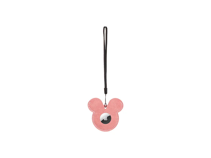 Sublimation Blanks PU AirTag Cover Pendant(Mickey Mouse, Pink)
