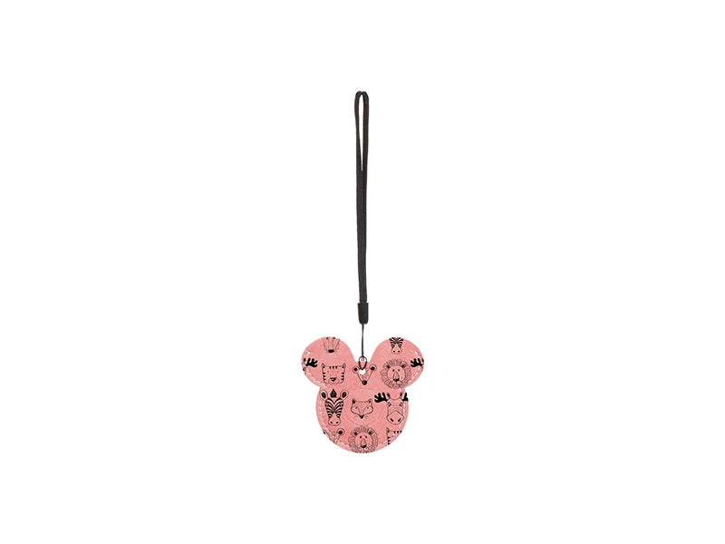 Sublimation Blanks PU AirTag Cover Pendant(Mickey Mouse, Pink)