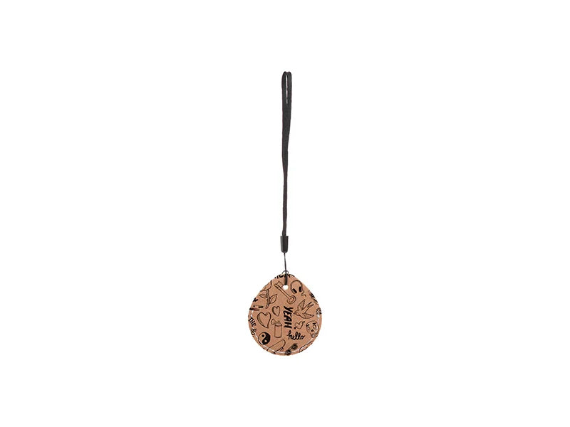 Sublimation Blanks PU AirTag Cover Pendant(Teardrop, Brown)