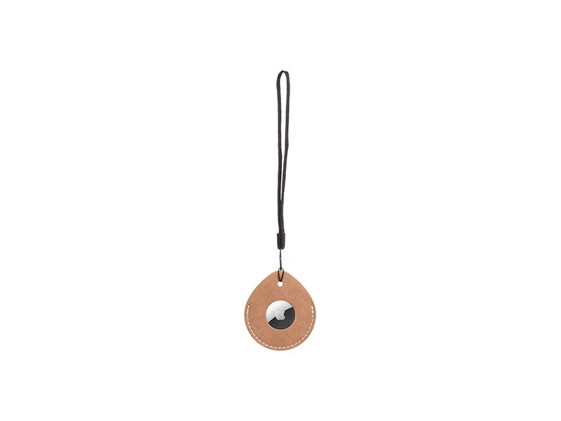 Sublimation Blanks PU AirTag Cover Pendant(Teardrop, Brown)