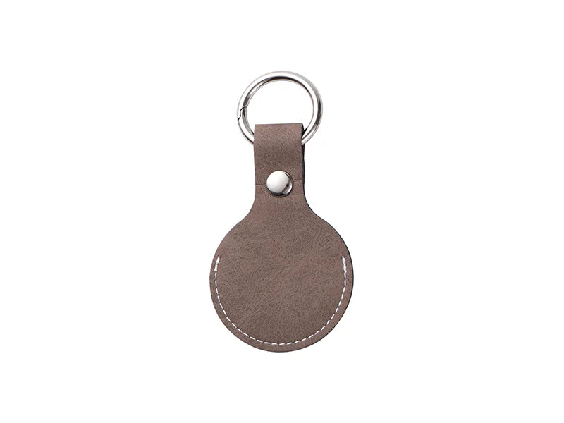 Sublimation PU AirTag Keychain Holder(Dark Gray)