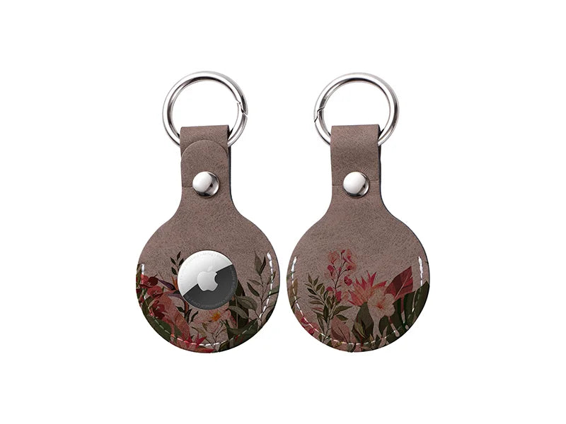 Sublimation PU AirTag Keychain Holder(Dark Gray)