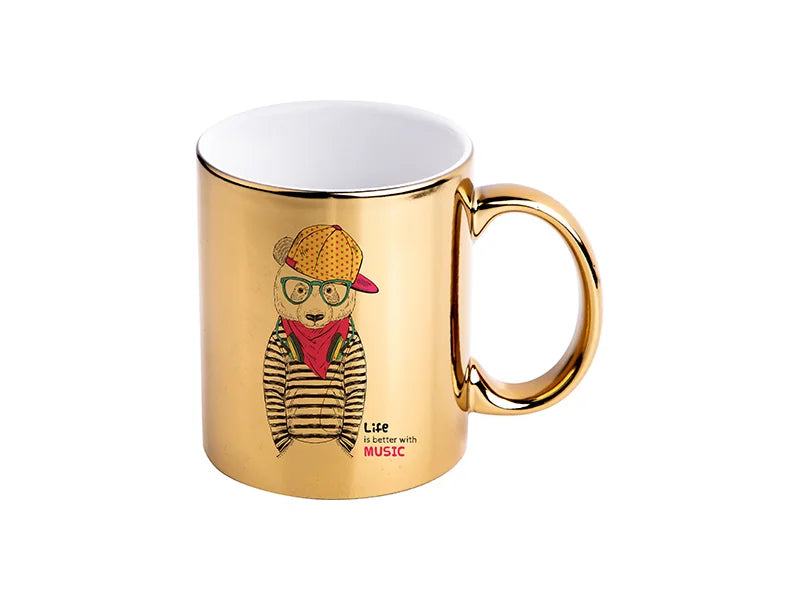 11oz Sublimation Blanks Gold Plated Ceramic Mug