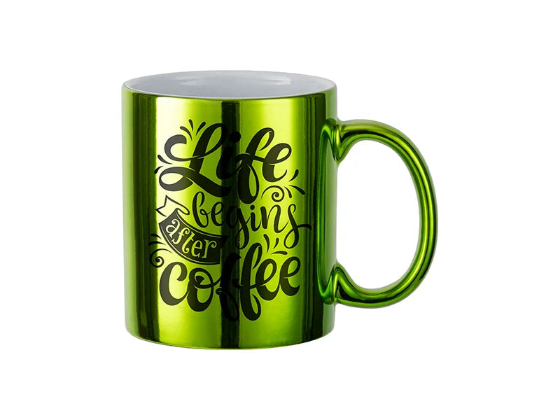 11oz Sublimation Blanks Light Green Plated Ceramic Mug