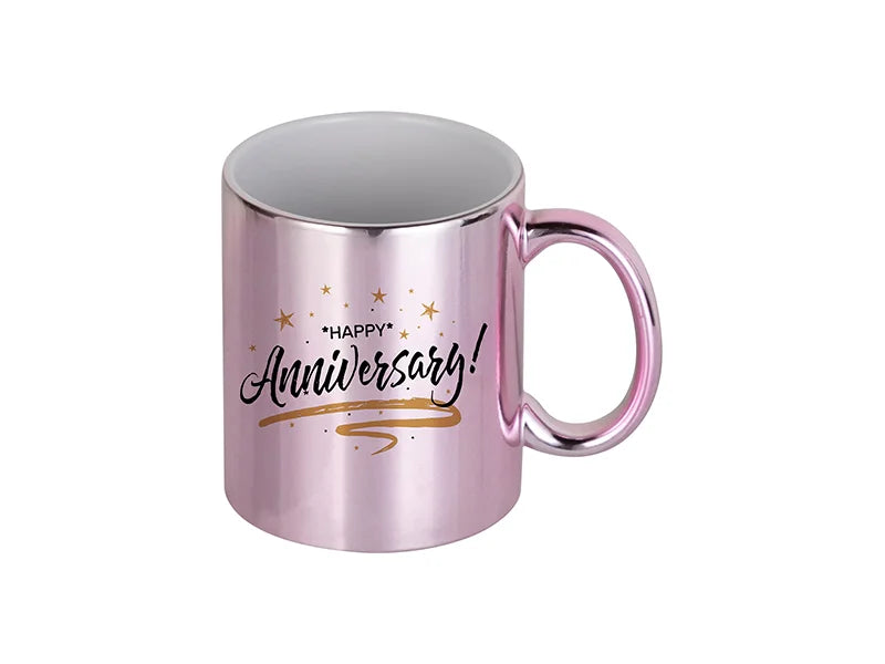 Sublimation 11oz Pink Plated Ceramic Mug