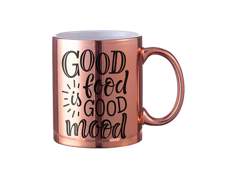 Sublimation 11oz Rose Gold Plated Ceramic Mug