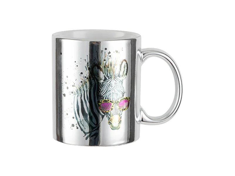 11oz Sublimation Blanks Silver Plated Ceramic Mug