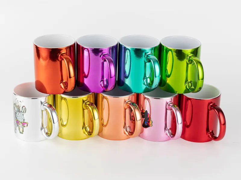 11oz Sublimation Blanks Light Green Plated Ceramic Mug