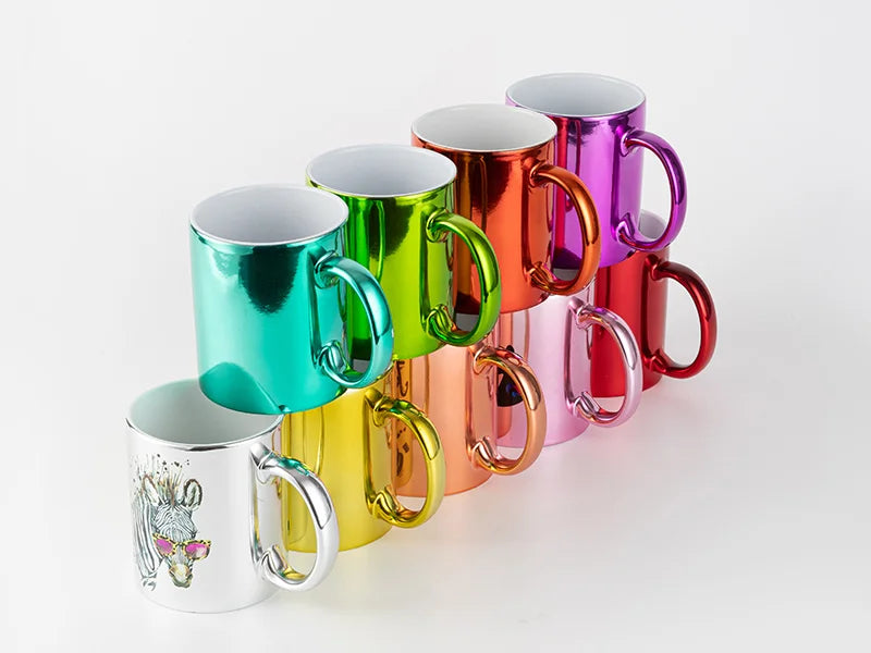 11oz Sublimation Blanks Pink Plated Ceramic Mug