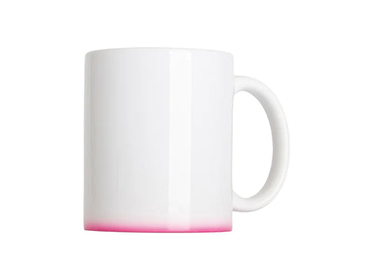 11oz Sublimation Ceramic Mug w/ Pink Gradient Base