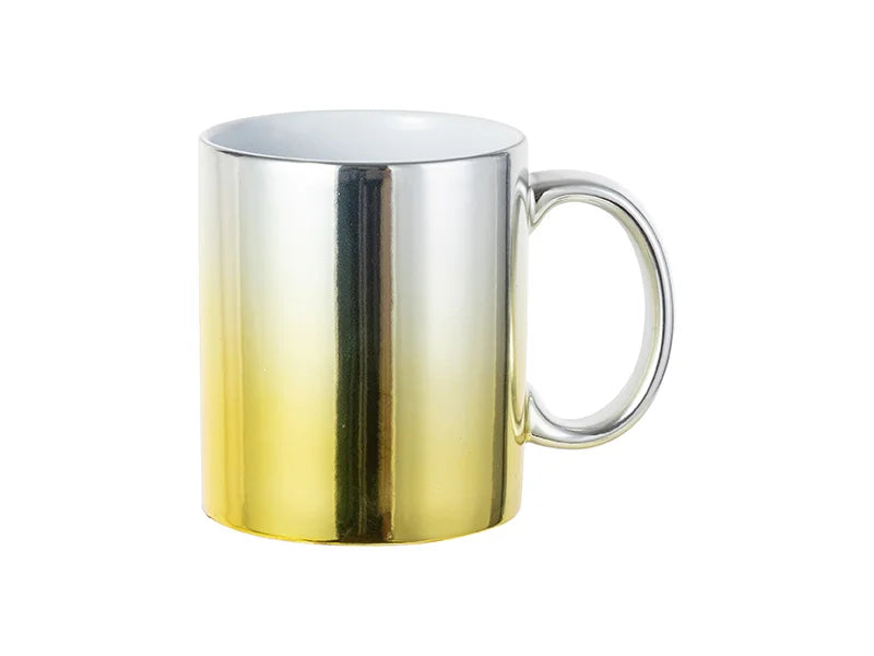 Sublimation Blanks 11oz Gradient Gold/Silver Plated Ceramic Mug