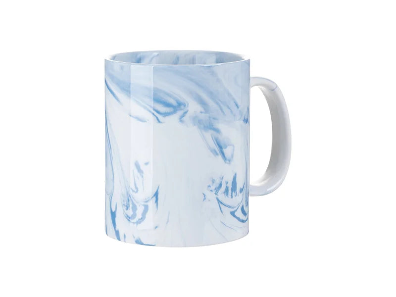 11oz Sublimation Blanks Marble Texture Mug (Blue)