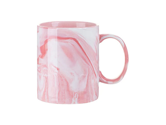 11oz Sublimation Blanks Marble Texture Mug (Pink)