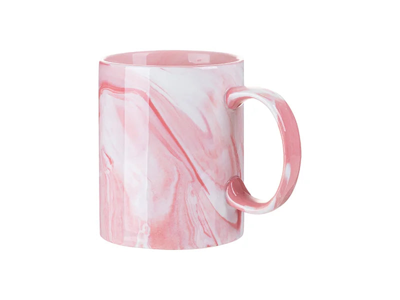 11oz Sublimation Blanks Marble Texture Mug (Pink)
