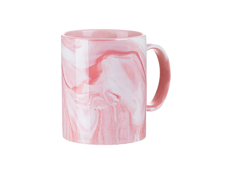 11oz Sublimation Blanks Marble Texture Mug (Pink)