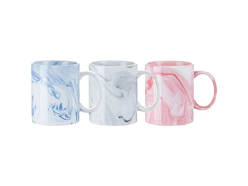 11oz Sublimation Blanks Marble Texture Mug (Pink)