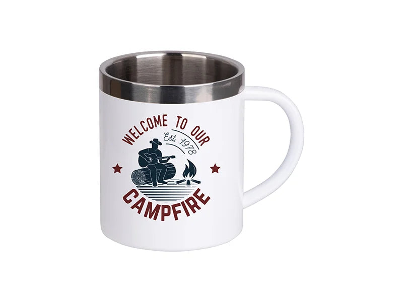 10oz/300ml Sublimation Stainless Steel Mug (White)