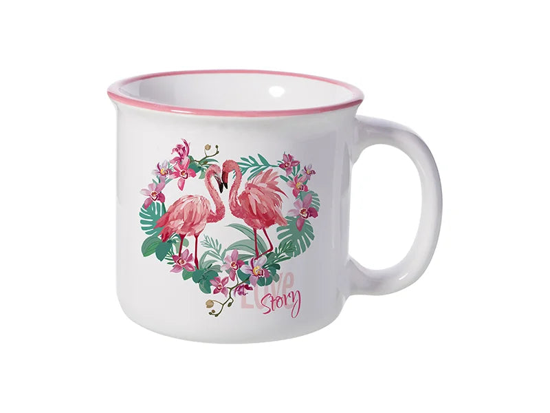 Sublimation 10oz/300ml Ceramic Enamel Mug (Pink)