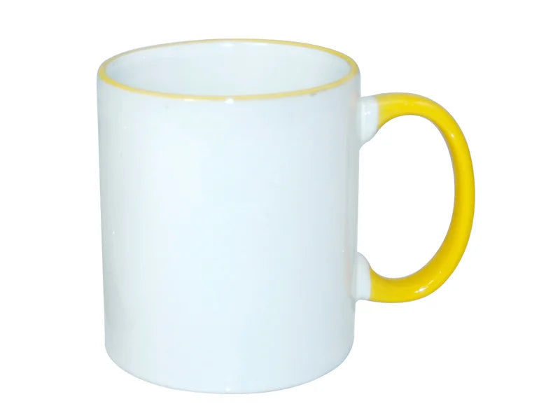 Sublimation 11oz Rim Handle Mug - Yellow