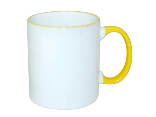 Sublimation 11oz Rim Handle Mug - Yellow
