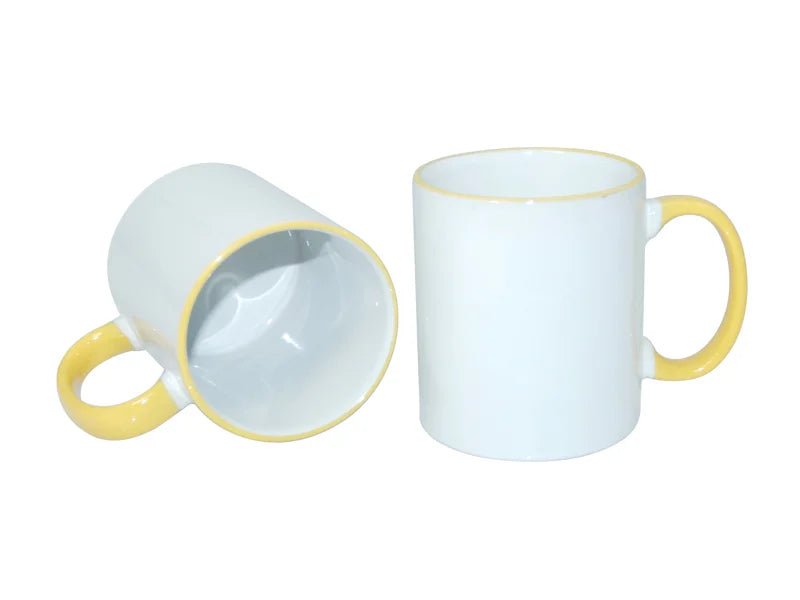 Sublimation 11oz Rim Handle Mug - Yellow