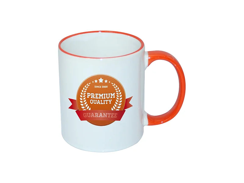 Sublimation 11oz Rim Handle Mug - Orange