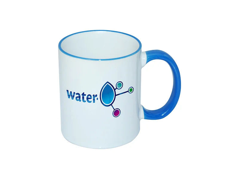 Sublimation 11oz Rim Handle Mug - Light Blue