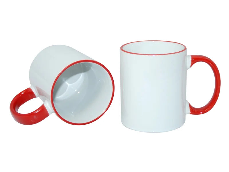 Sublimation 11oz Rim Handle Mug - Red