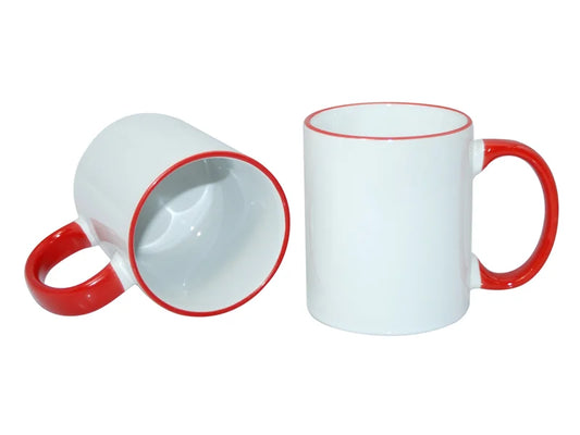 Sublimation 11oz Rim Handle Mug - Red
