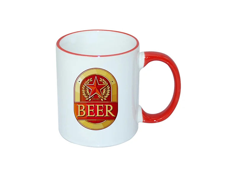 Sublimation 11oz Rim Handle Mug - Red