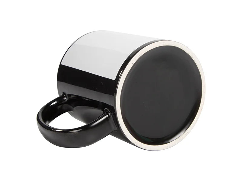 11oz Sublimation Full Color Mug with White Patch-Black