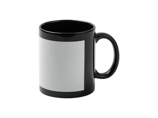 11oz Sublimation Blanks Luminous Mug w/ White Patch (Black)