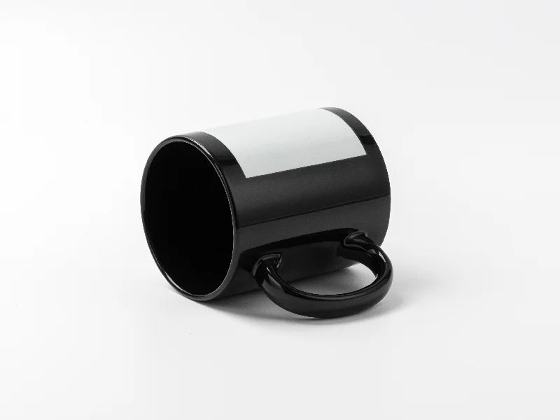 11oz Sublimation Blanks Luminous Mug w/ White Patch (Black)
