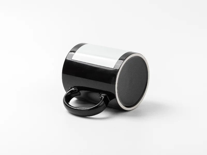 11oz Sublimation Blanks Luminous Mug w/ White Patch (Black)