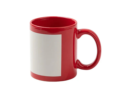 11oz Sublimation Blanks Luminous Mug w/ White Patch (Red)
