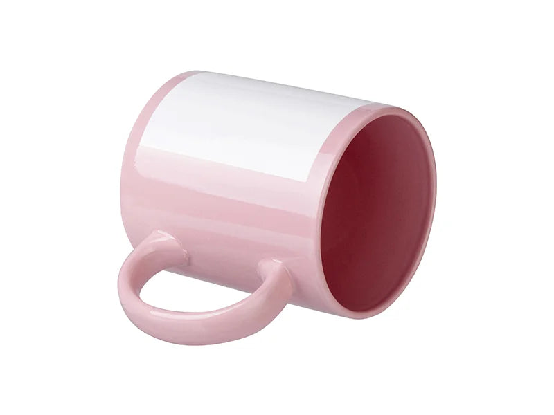 Sublimation 11oz Full Colour Mug w/ White Patch(Pink)