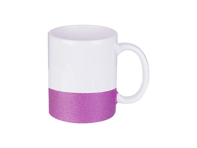 Sublimation 11oz/330ml Bottom Glitter Mug(Purple Red)