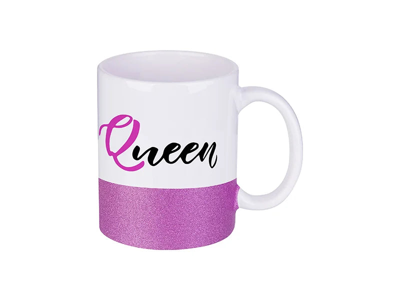 Sublimation 11oz/330ml Bottom Glitter Mug(Purple Red)