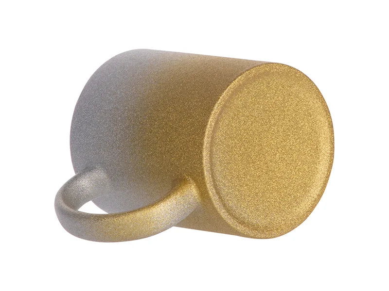 Sublimation 11oz/330ml Gradient Bottom Glitter Mug (Silver & Gold)