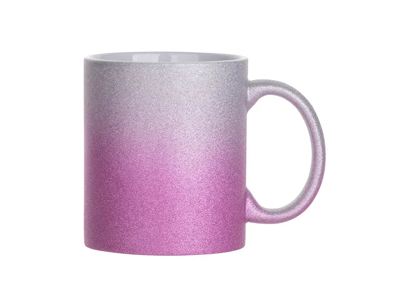 Sublimation 11oz/330ml Gradient Bottom Glitter Mug (Silver & Purple)