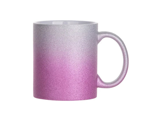 Sublimation 11oz/330ml Gradient Bottom Glitter Mug (Silver & Purple)