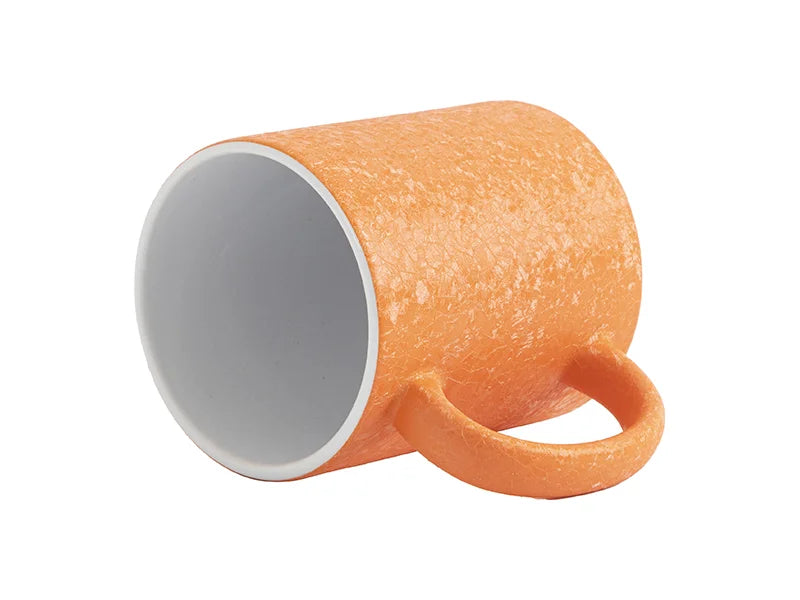 Sublimation Blanks 11oz Crackle Finish Ceramic Mug(Orange)