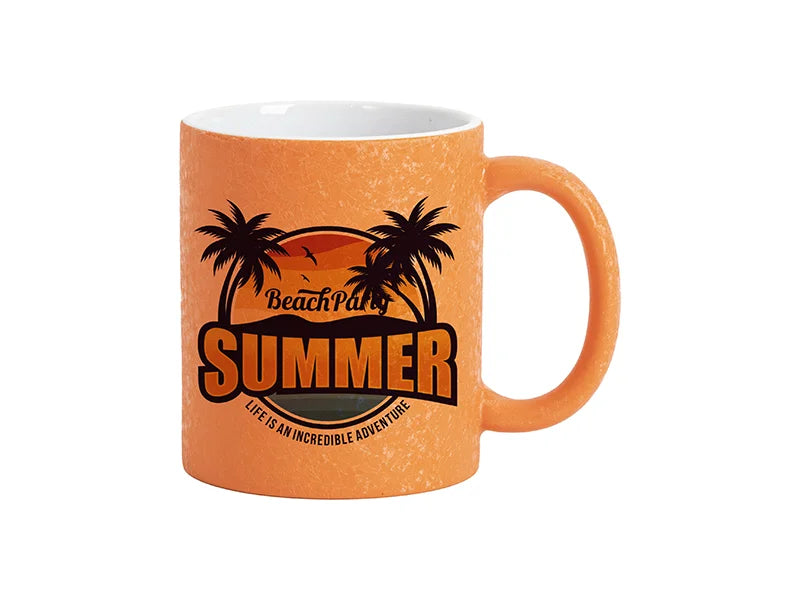 Sublimation Blanks 11oz Crackle Finish Ceramic Mug(Orange)
