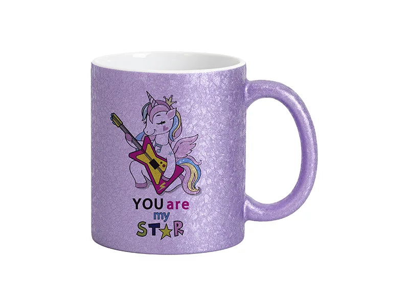 Sublimation Blanks 11oz Crackle Finish Ceramic Mug(Purple)