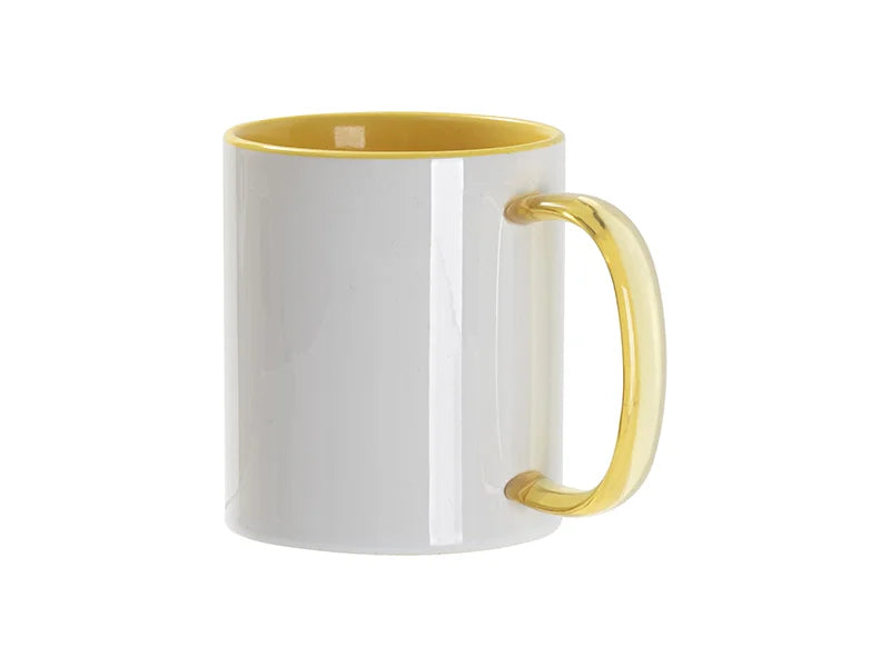 Sublimation Blanks 11oz Two-Tone Color Mug - Yellow (Glass Yellow Handle)