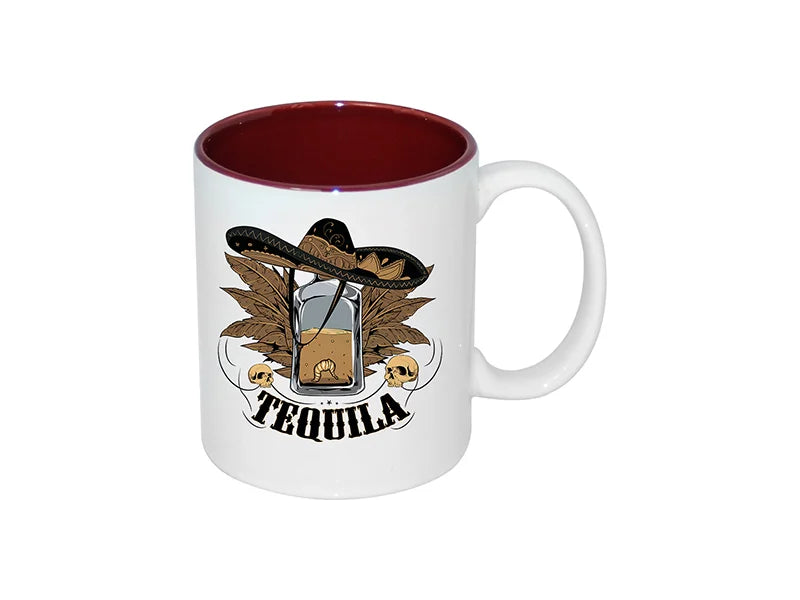 Sublimation 11oz Two-Tone Color Mugs - Maroon